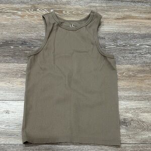 LC Couture Ribbed Knit Top in Light Brown